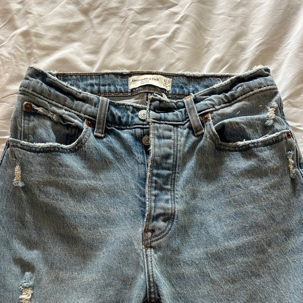 Abercrombie & Fitch Light Blue Distressed Jeans